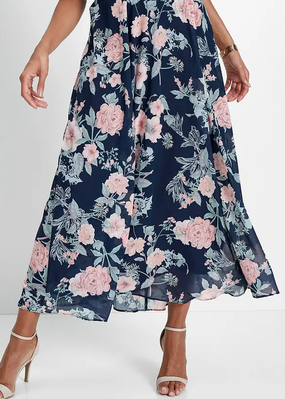 Chiffon jurk met kant en bloemenprint, bpc selection