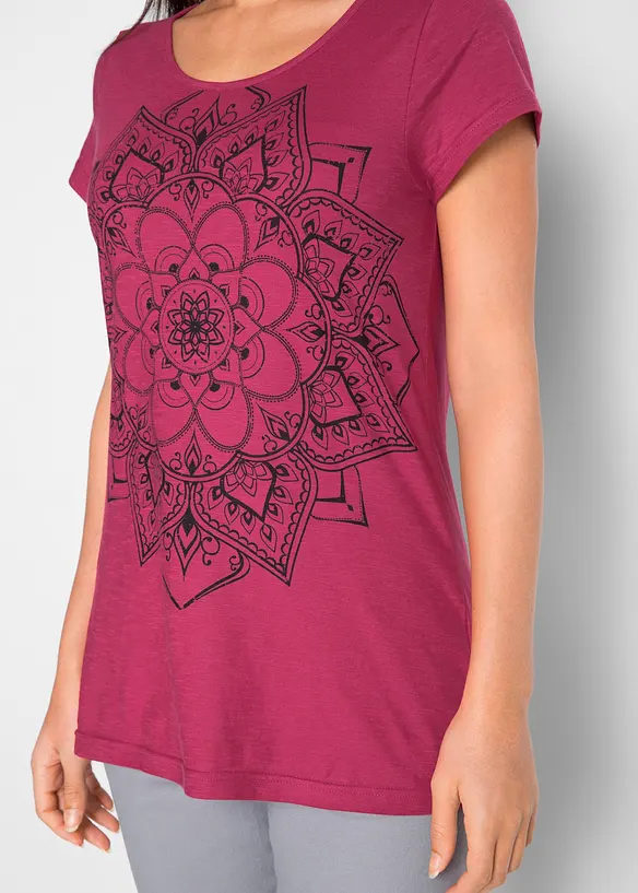 Shirt van effectgaren, korte mouw, bonprix