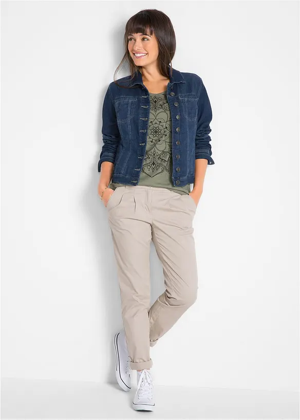 Shirt van effectgaren, korte mouw, bonprix