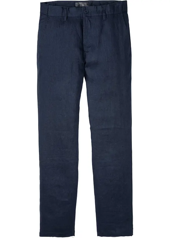 Regular fit linnen chino met comfortband, straight, bonprix