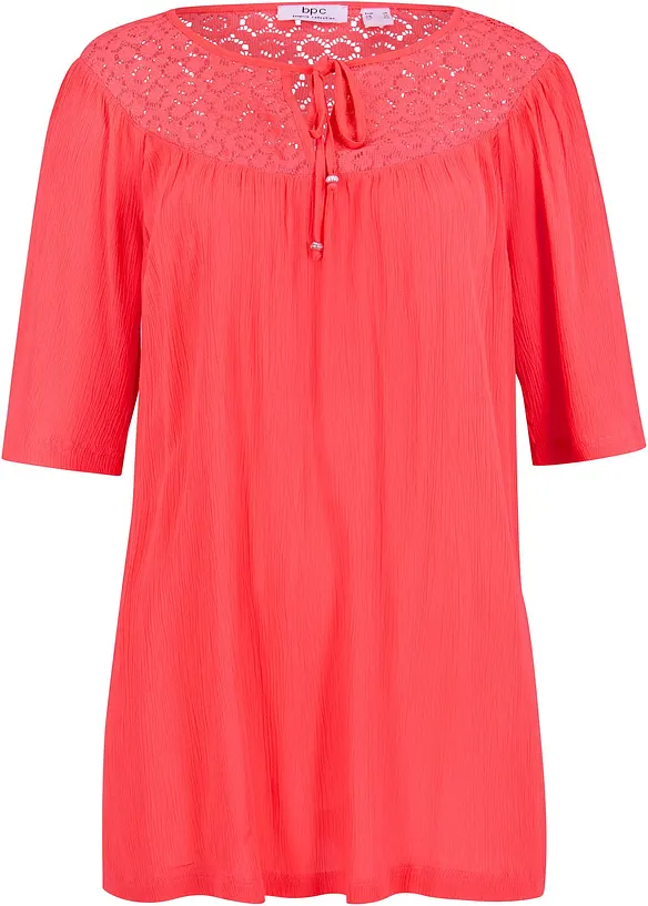 Lange crinkle tuniek, halflange mouw, bonprix