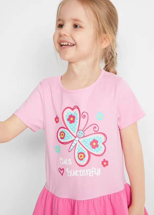 Meisjes jurk en poppenjurk (2-dlg. set) van biologisch katoen, bonprix