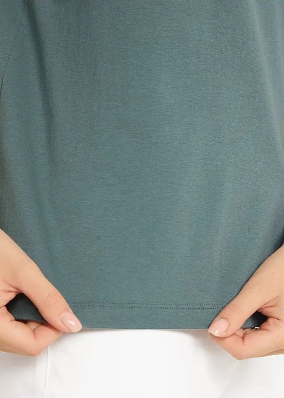 Shirt met decoratieve halslijn, bonprix