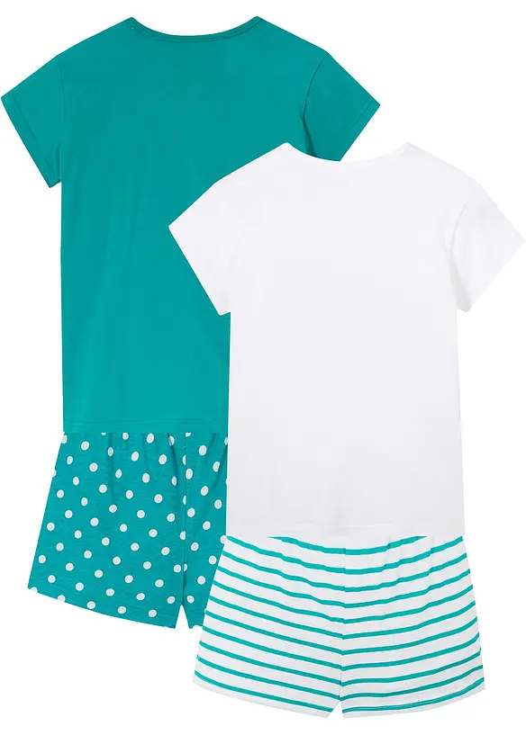 Shortama van katoen met korte mouwen (4-dlg. set), bonprix