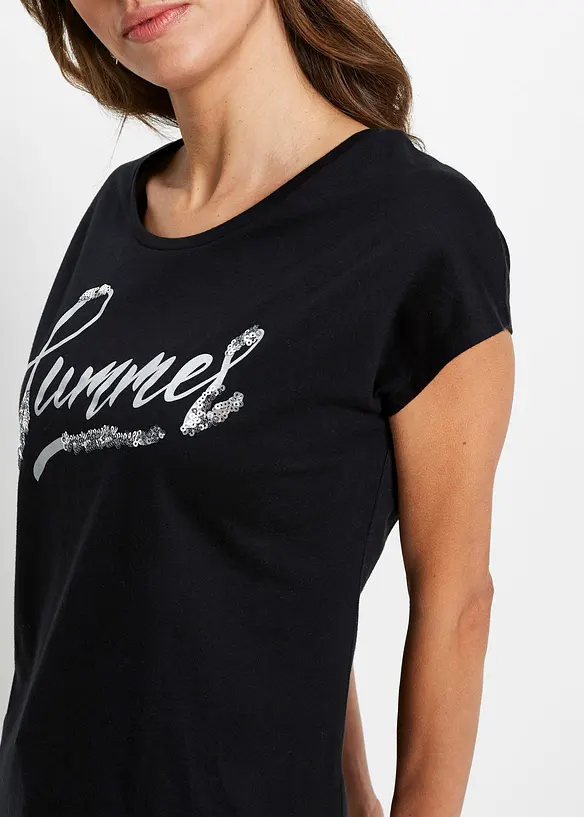 Shirt met pailletten, bonprix