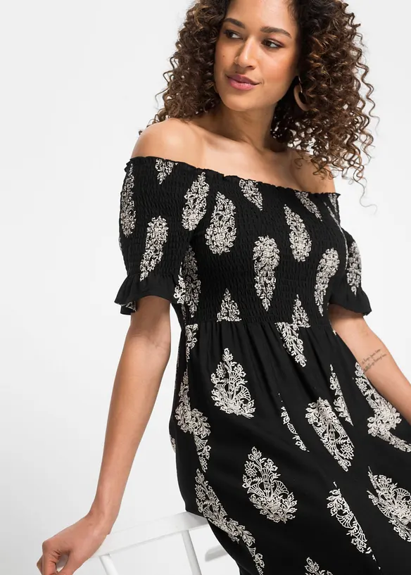 Carmen jurk van soepel viscose, bonprix