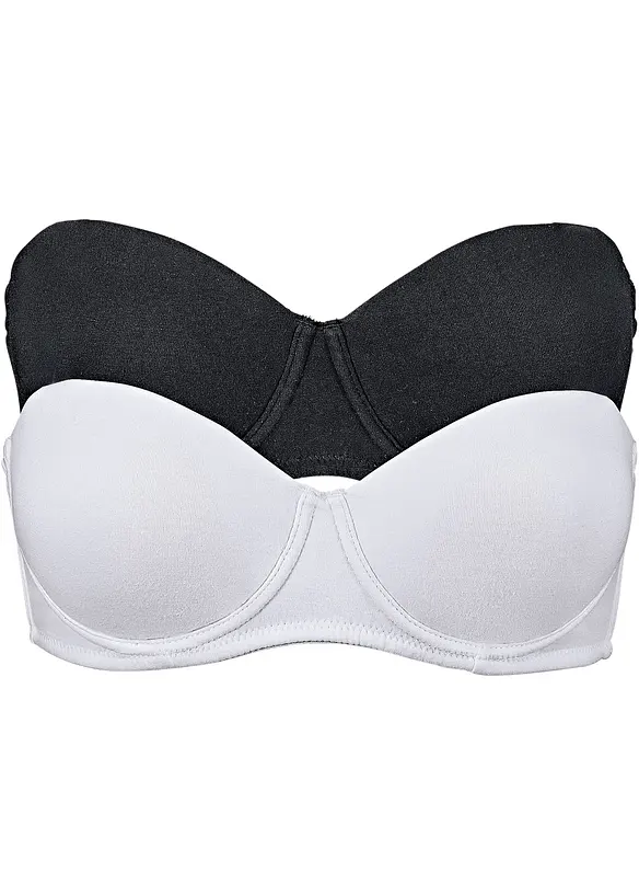 Strapless beugel bh met biologisch katoen (set van 2), bonprix