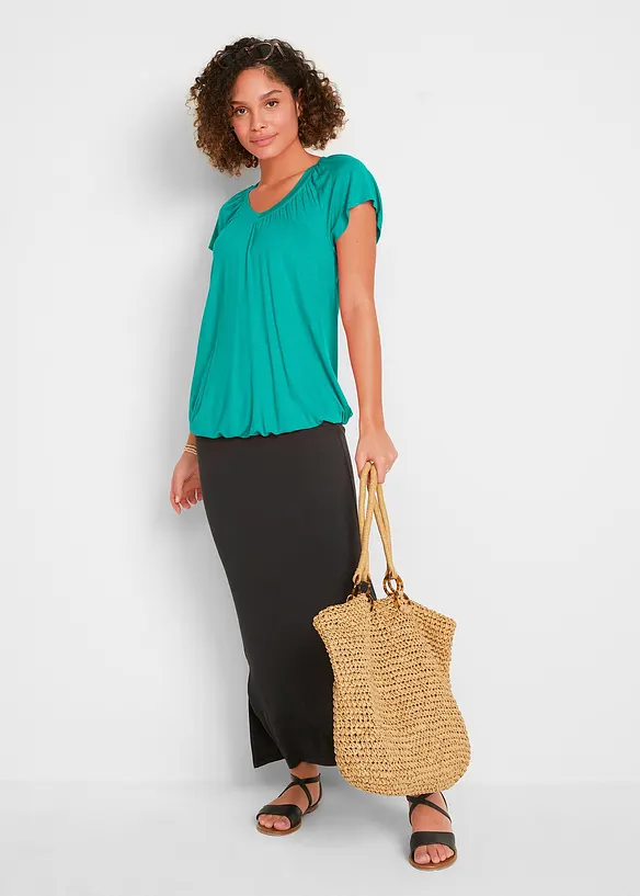 Shirt in een viscosemix, korte mouw, bonprix