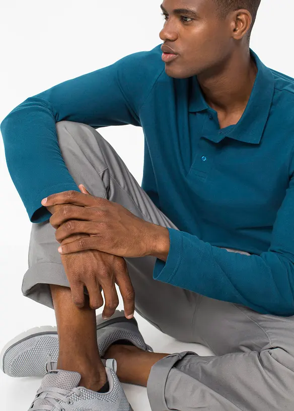 Piqué poloshirt met lange mouwen, bonprix