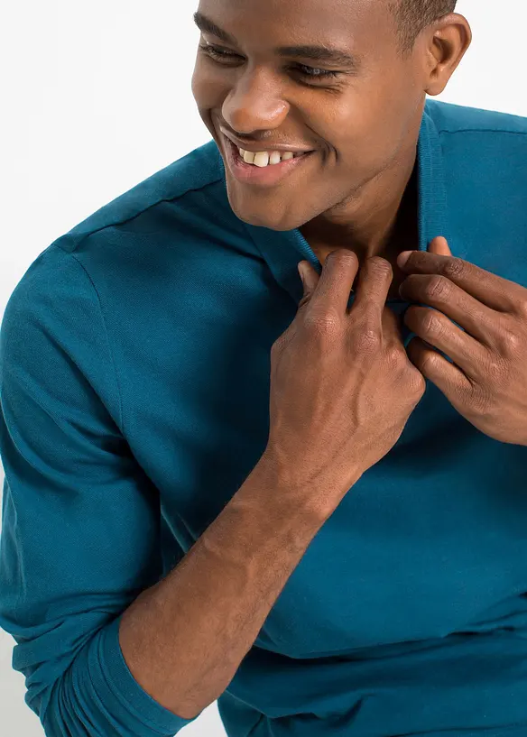 Piqué poloshirt met lange mouwen, bonprix