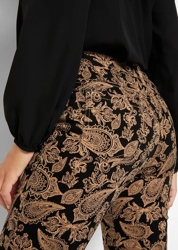 Gedessineerde stretch broek, bonprix