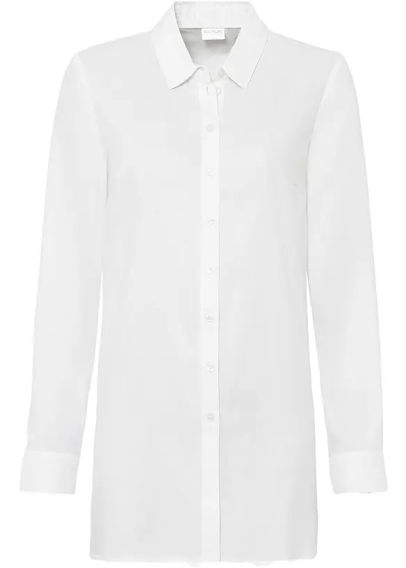 Lange overhemdblouse van viscose, bonprix