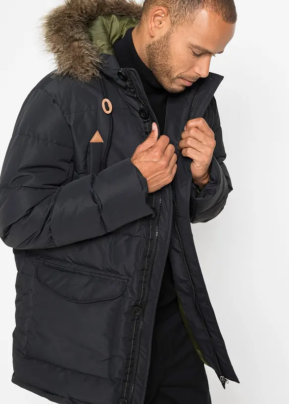 Gewatteerde outdoor jas met capuchon, bonprix
