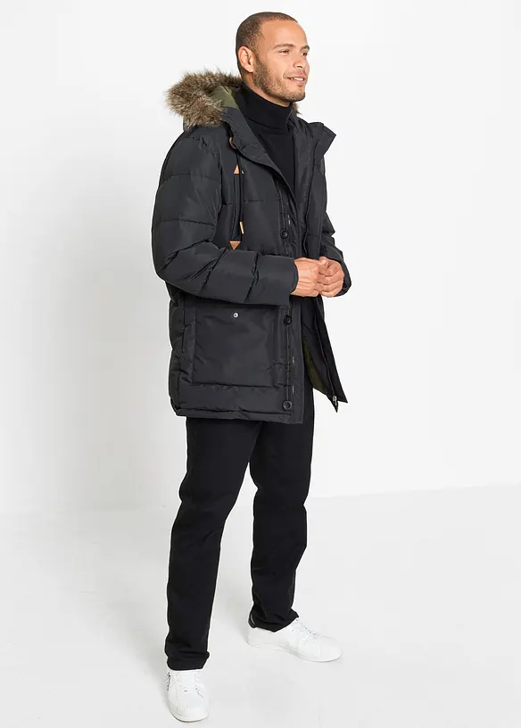 Gewatteerde outdoor jas met capuchon, bonprix