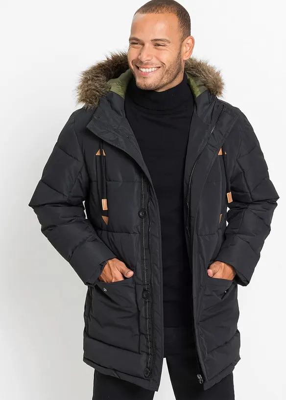 Gewatteerde outdoor jas met capuchon, bonprix