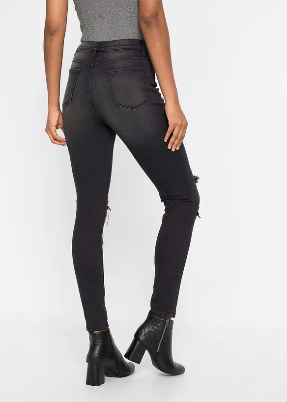 Skinny jeans met destroyed effecten, RAINBOW