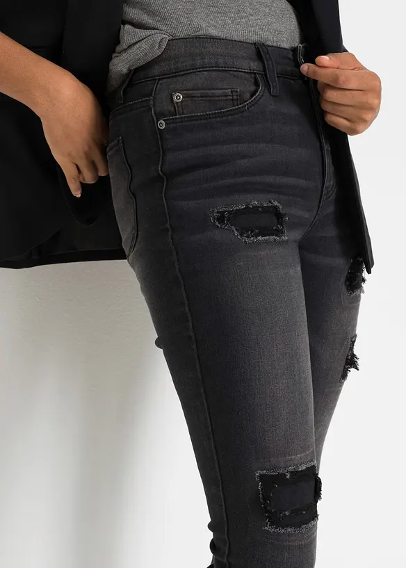 Skinny jeans met destroyed effecten, RAINBOW
