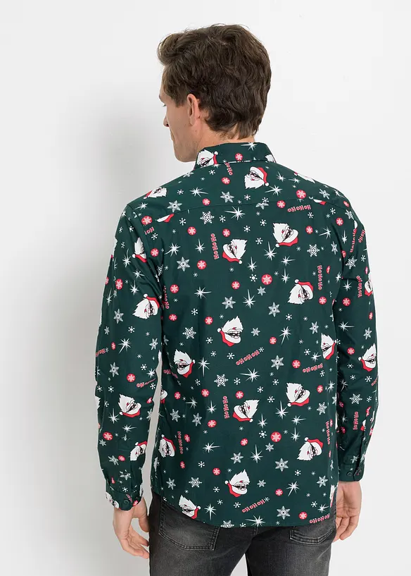 Overhemd met een kerstprint en lange mouwen, slim fit, bonprix