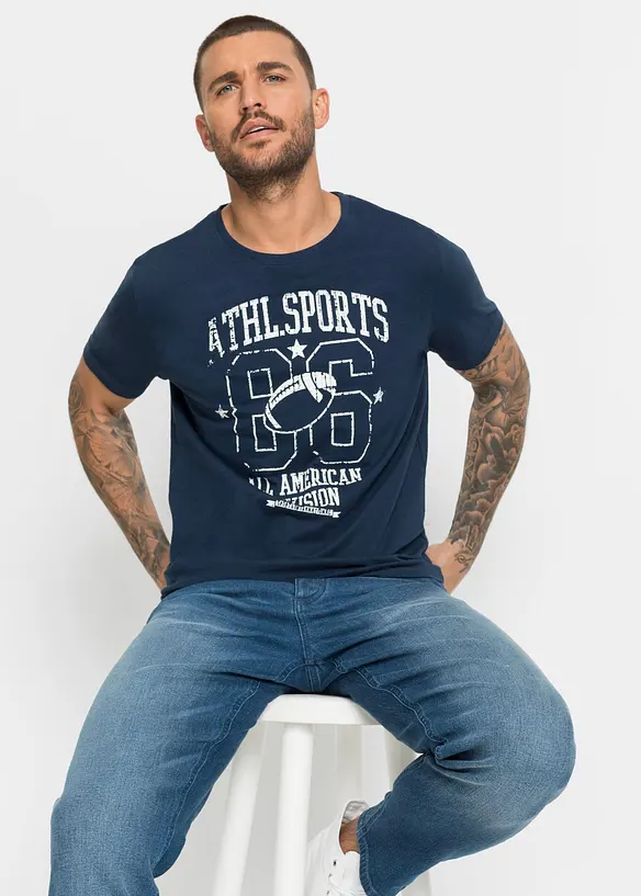 T-shirt met sportieve print (set van 2), bonprix