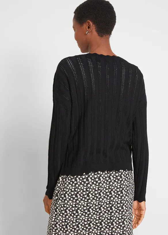 Kort ajour vest met viscose, bonprix