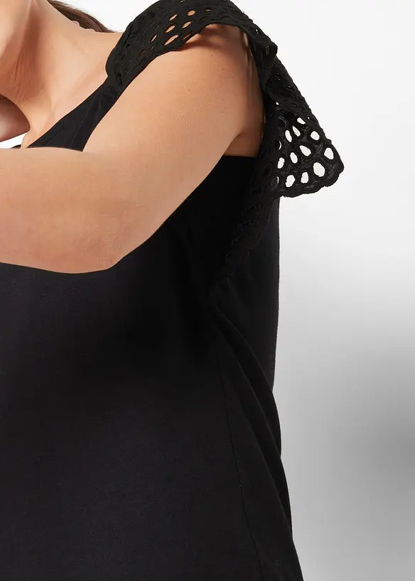 Shirt met broderie anglaise, bonprix