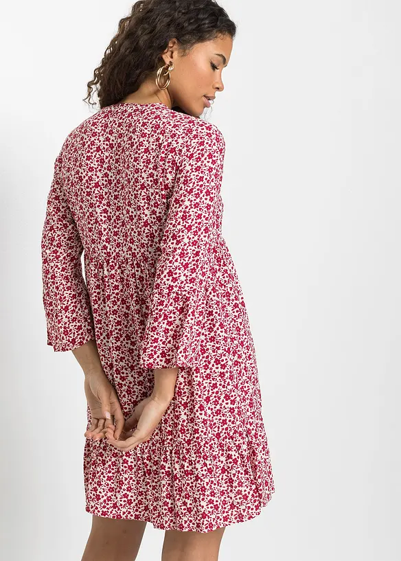 Mini jurk met volants van viscose, bonprix