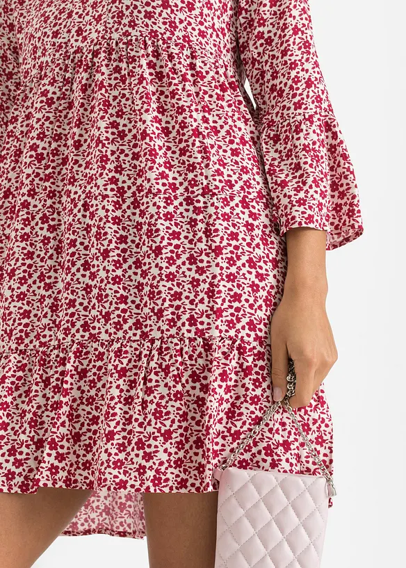 Mini jurk met volants van viscose, bonprix