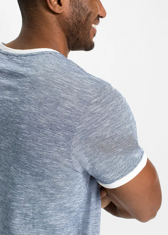 T-shirt met vetersluiting van biologisch katoen, bonprix