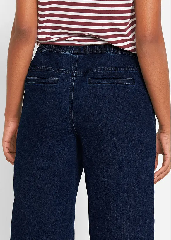 Mid waist stretch jeans, wide leg, bonprix