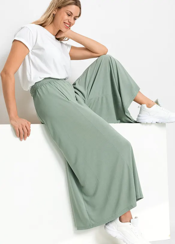 Jersey culotte met wijde pijpen, bonprix