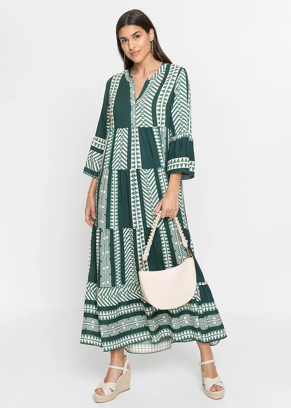 Maxi jurk met printvan soepele viscose, bonprix
