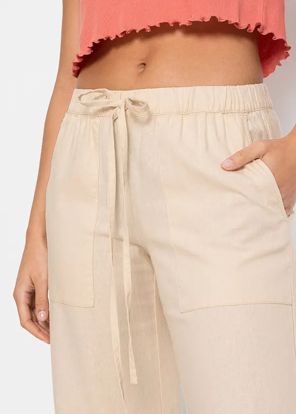 Wijde broek van linnen, bonprix