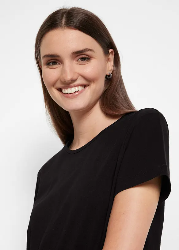 Katoenen maxi jurk met split, bonprix