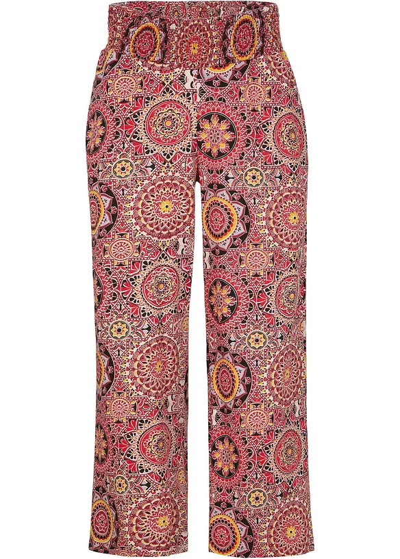 Wijde jersey culotte met brede, gesmokte band, 7/8 lengte, bonprix