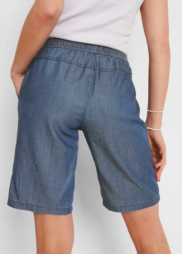 Lichte denim broek met linnen, bonprix