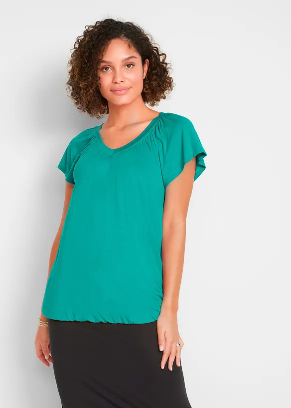Shirt in een viscosemix, korte mouw, bonprix
