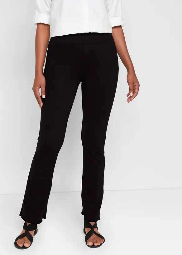 Wijd uitlopende legging van katoenmix (set van 2), bonprix