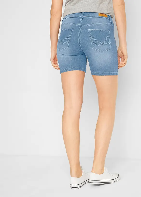Stretch jeans short slim fit mid waist (set van 2), bonprix