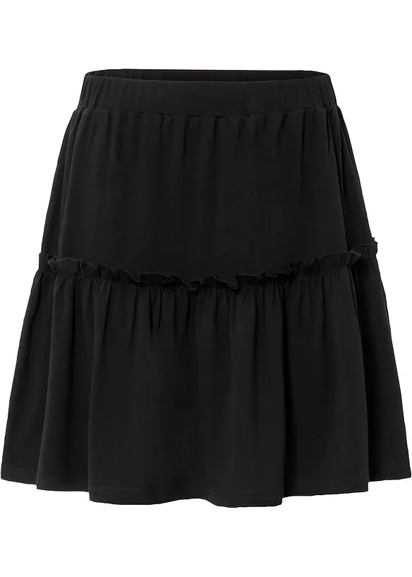 Jersey rok in een viscosemix met volant, bonprix