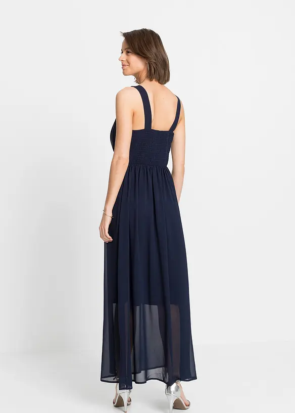 Maxi jurk met stras en gerecycled polyester, bonprix