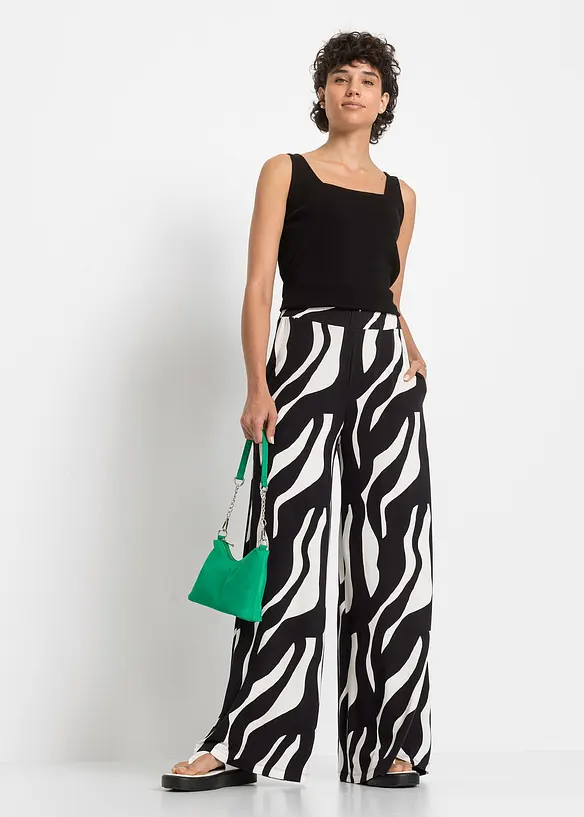 Gedessineerde broek van soepele viscose, bonprix