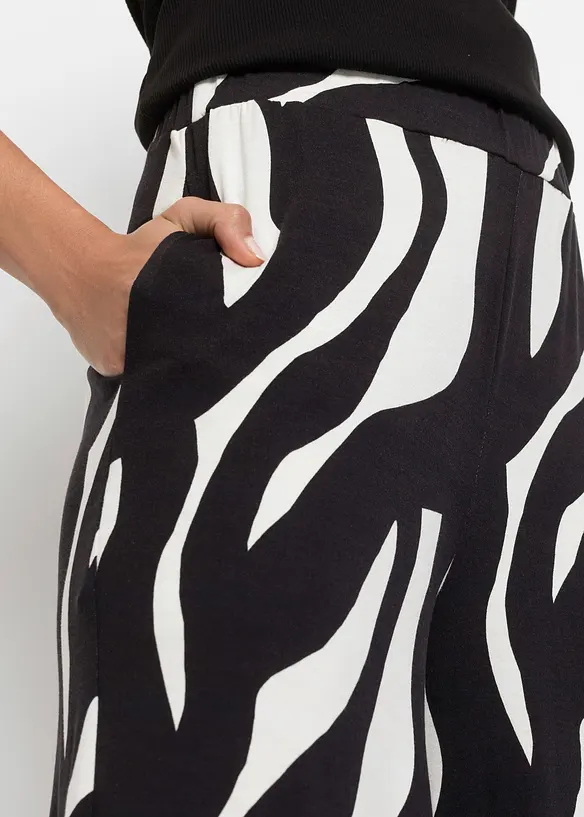 Gedessineerde broek van soepele viscose, bonprix