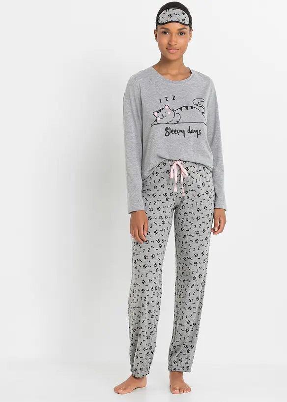 Pyjama en slaapmasker, bonprix