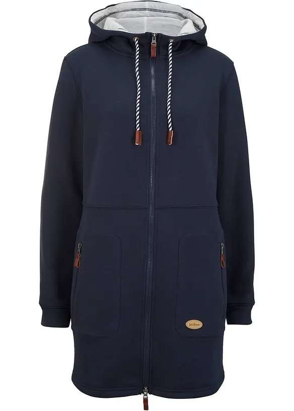 Lang sweatvest met capuchon, bonprix