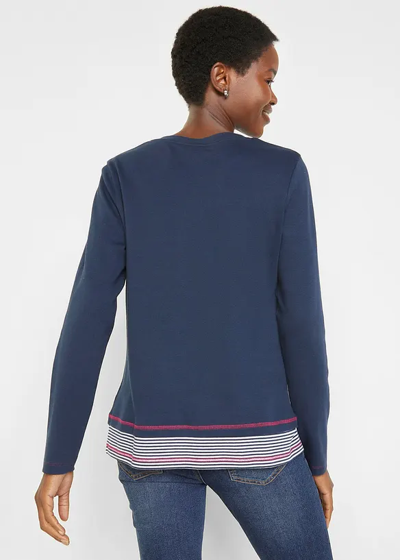 Katoenen longsleeve in layerlook, bonprix