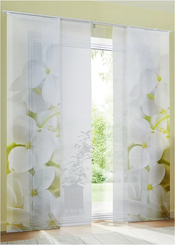 Paneelgordijn met orchideeën (set van 2), bonprix