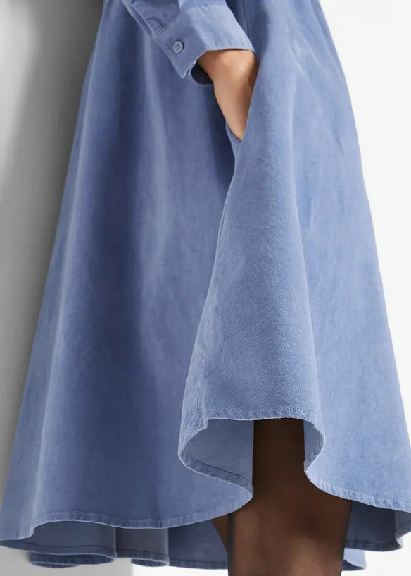 Midi jurk van katoen-corduroy, bonprix