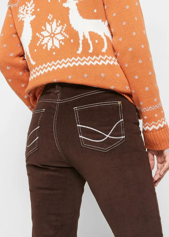 Slim fit stretch corduroy broek, bonprix