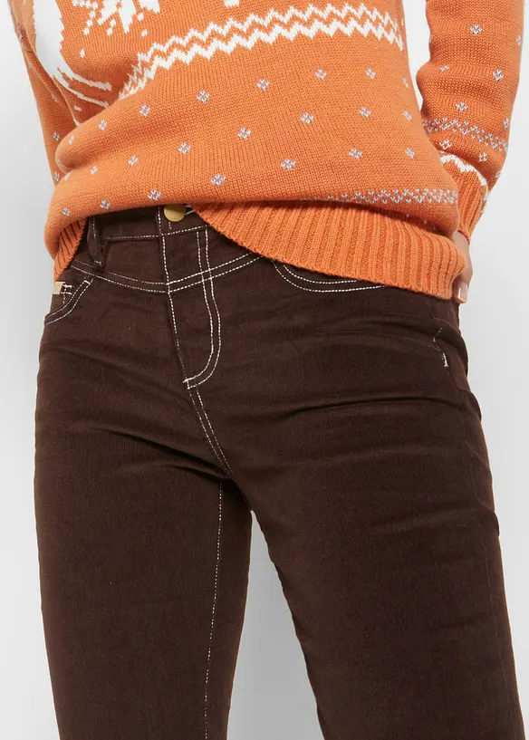 Slim fit stretch corduroy broek, bonprix