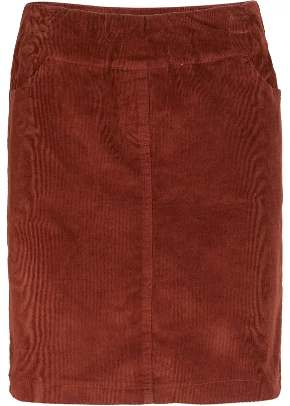 Stretch corduroy rok met een comfortabele band, bonprix